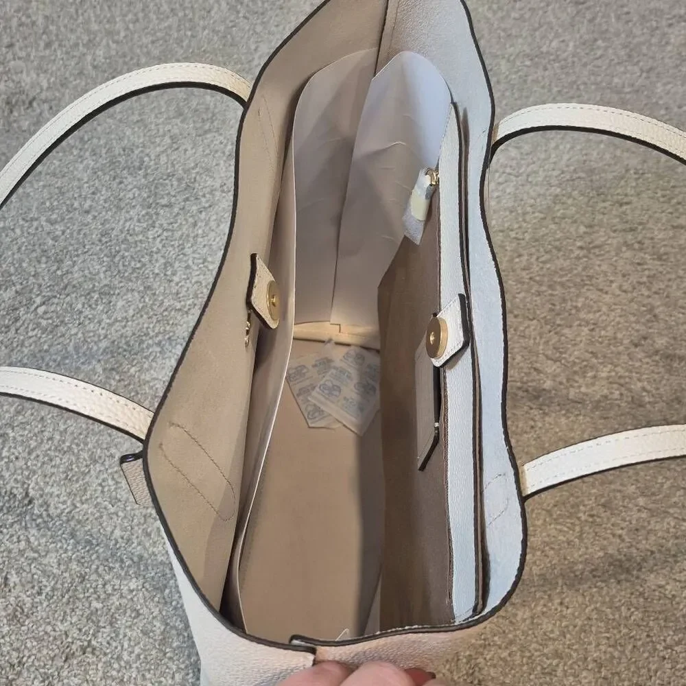NWT Coach Leather Chalk Thea Tote Bag